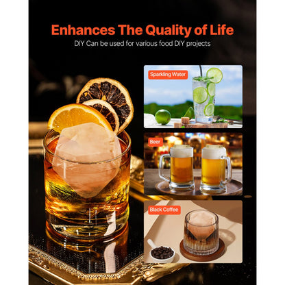 KH-B02 - 2.4" Diamond Ice Ball Maker with Drip Tray and Tongs