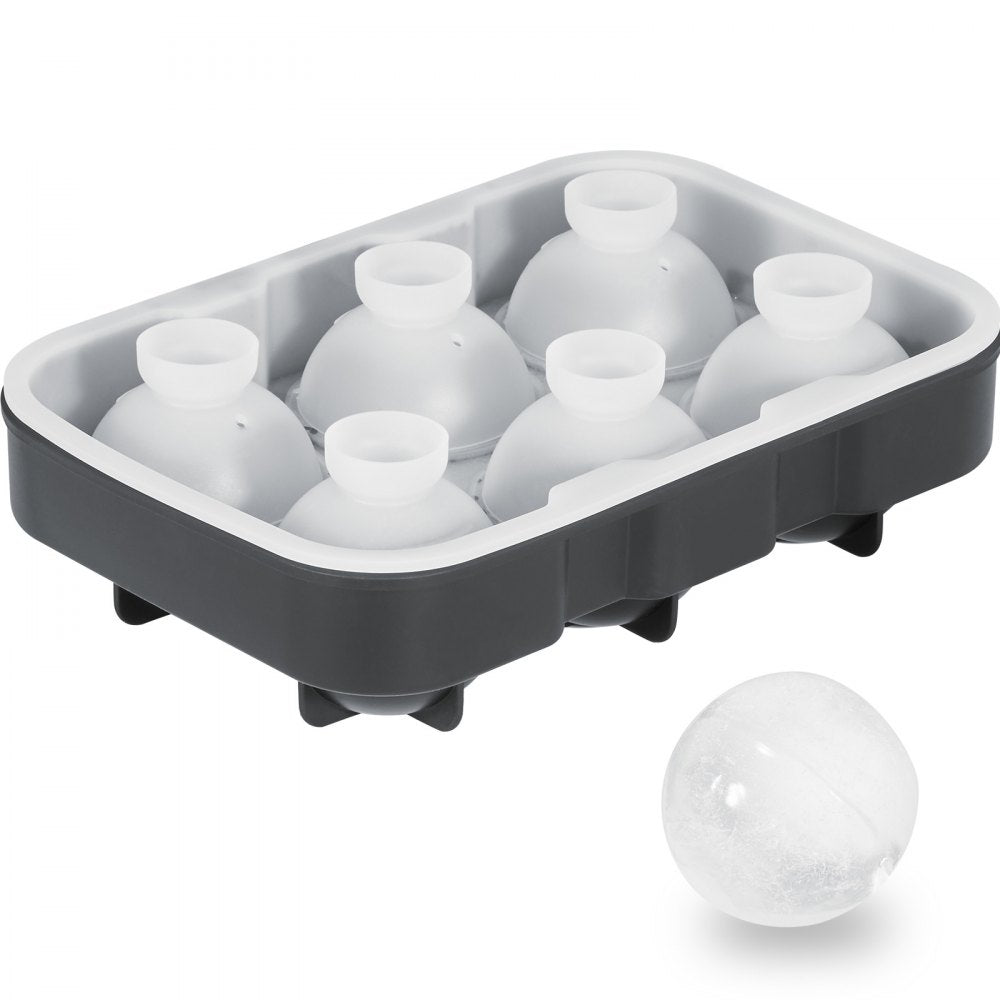 SRP00-6+6 - 6 Large Silicone Ice Cubes & Spheres for Cocktails