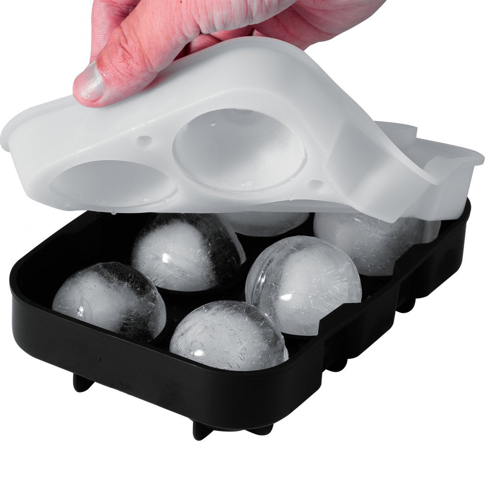 SRP00-6+6 - 6 Large Silicone Ice Cubes & Spheres for Cocktails