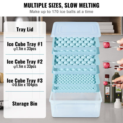 SRP0-33 - VEVOR Round Ice Ball Maker Set for 170 Ice Balls