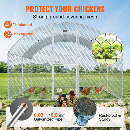 010716011362 - Spacious 13.1ft Metal Chicken Coop for Happy Poultry