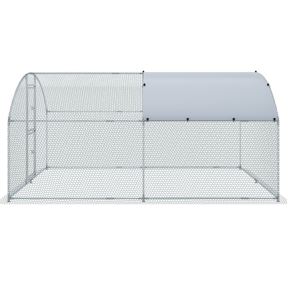 010716011362 - Spacious 13.1ft Metal Chicken Coop for Happy Poultry