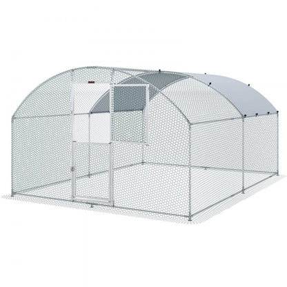 010716011362 - Spacious 13.1ft Metal Chicken Coop for Happy Poultry