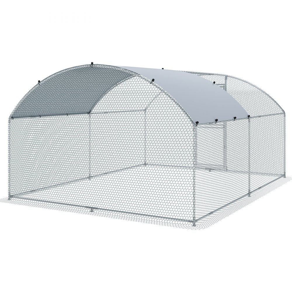 010716011362 - Spacious 13.1ft Metal Chicken Coop for Happy Poultry
