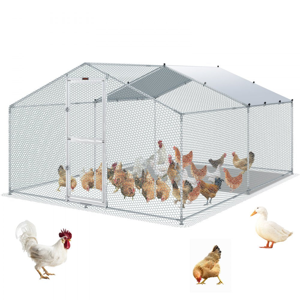 010379298607 - Spacious 157.5" Steel Chicken Coop for Backyard Farming