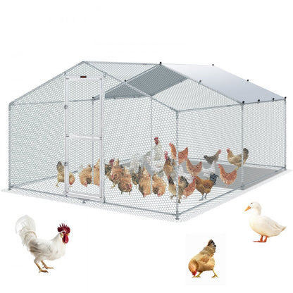 010379298607 - Spacious 157.5" Steel Chicken Coop for Backyard Farming