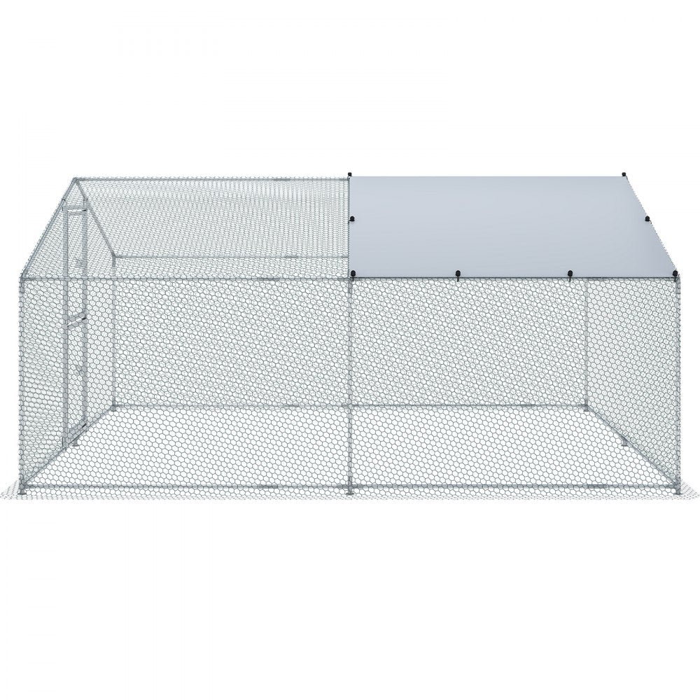 010379298607 - Spacious 157.5" Steel Chicken Coop for Backyard Farming