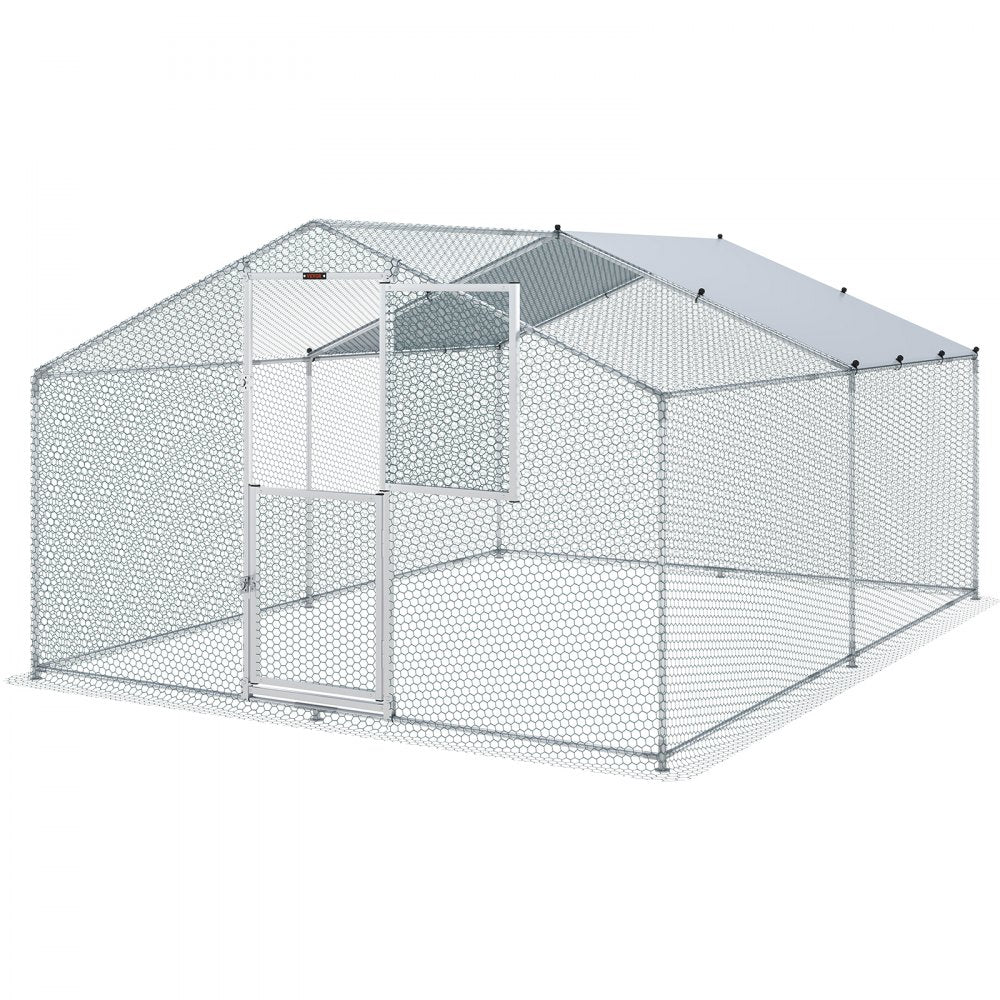 010379298607 - Spacious 157.5" Steel Chicken Coop for Backyard Farming