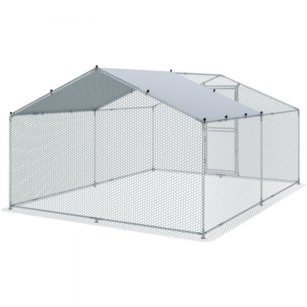 010379298607 - Spacious 157.5" Steel Chicken Coop for Backyard Farming