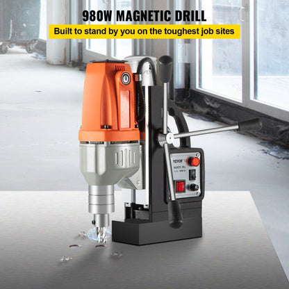BRM-35 - 980W Magnetic Drill Press with 10,000N Adhesion & 1.38" Capacity