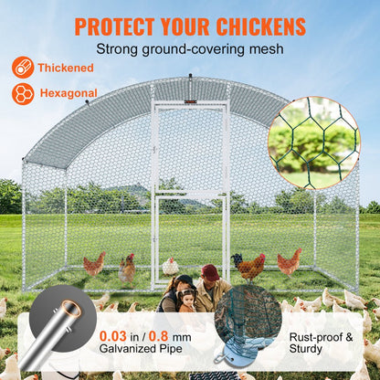 010405424745 - 78.7" Walk-In Metal Chicken Coop for Secure Poultry Living