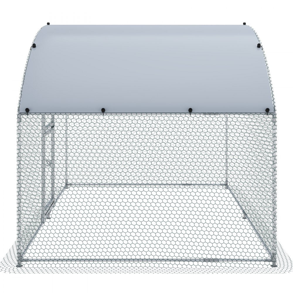 010405424745 - 78.7" Walk-In Metal Chicken Coop for Secure Poultry Living