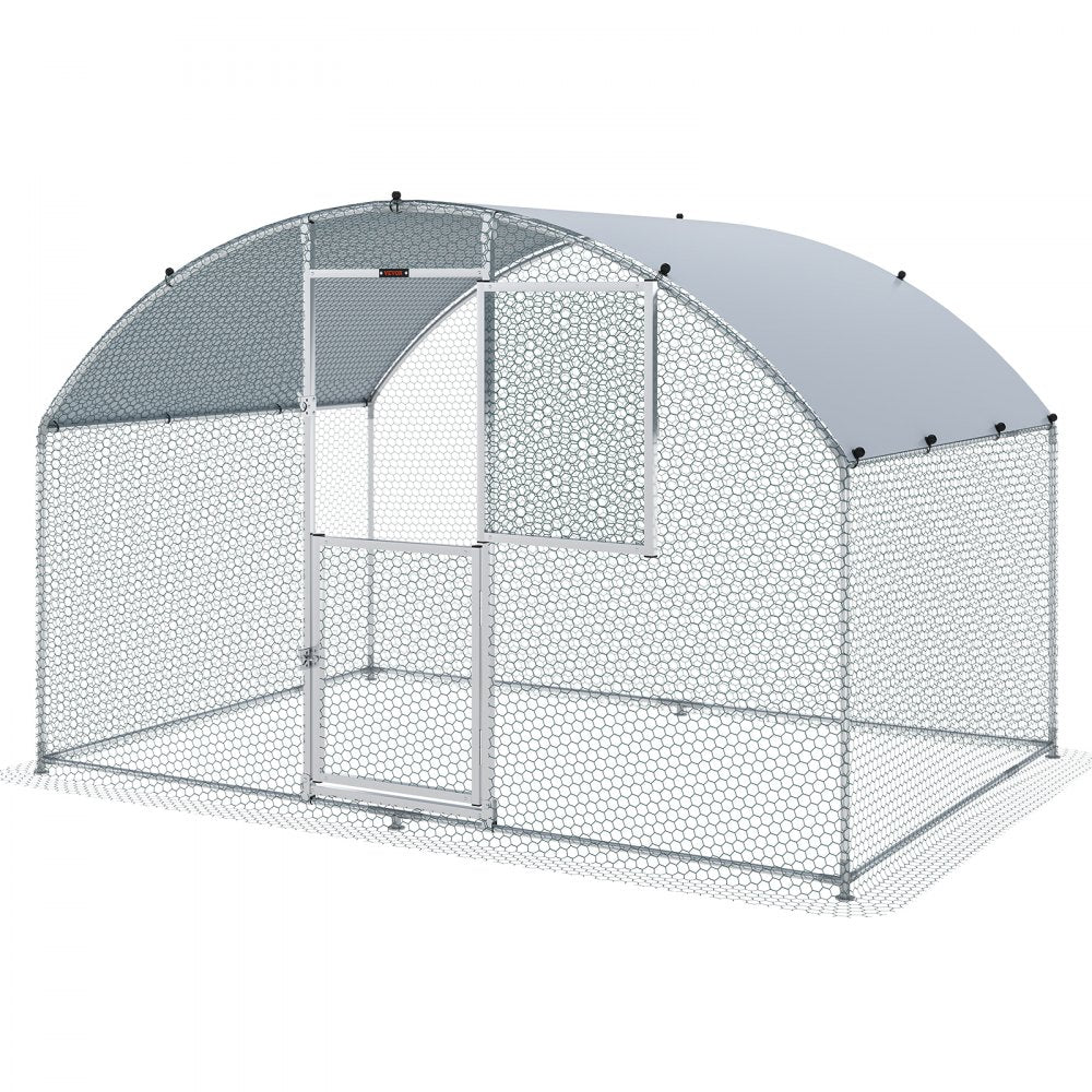 010405424745 - 78.7" Walk-In Metal Chicken Coop for Secure Poultry Living