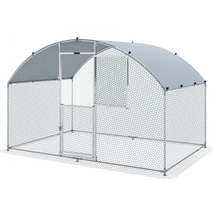 010405424745 - 78.7" Walk-In Metal Chicken Coop for Secure Poultry Living