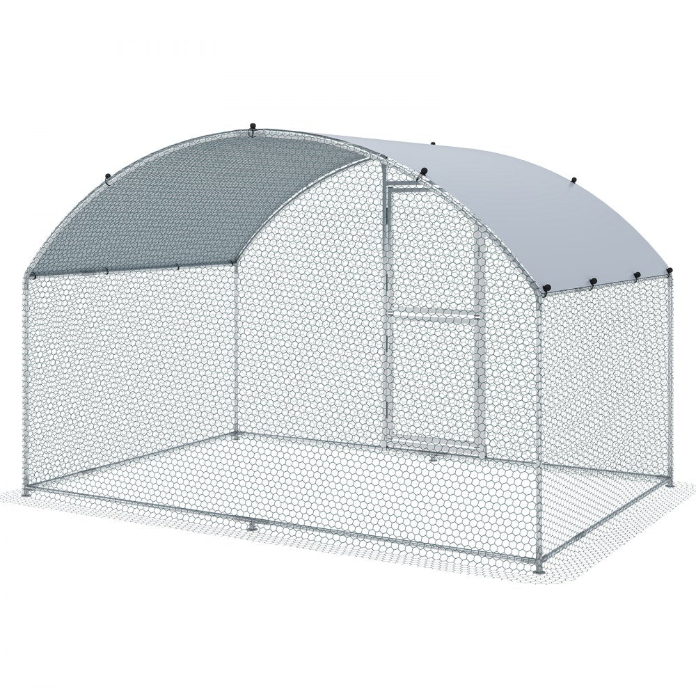 010405424745 - 78.7" Walk-In Metal Chicken Coop for Secure Poultry Living