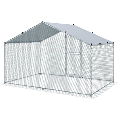 010774865091 - Spacious 78.7"x118.1" Metal Chicken Coop with Waterproof Cover