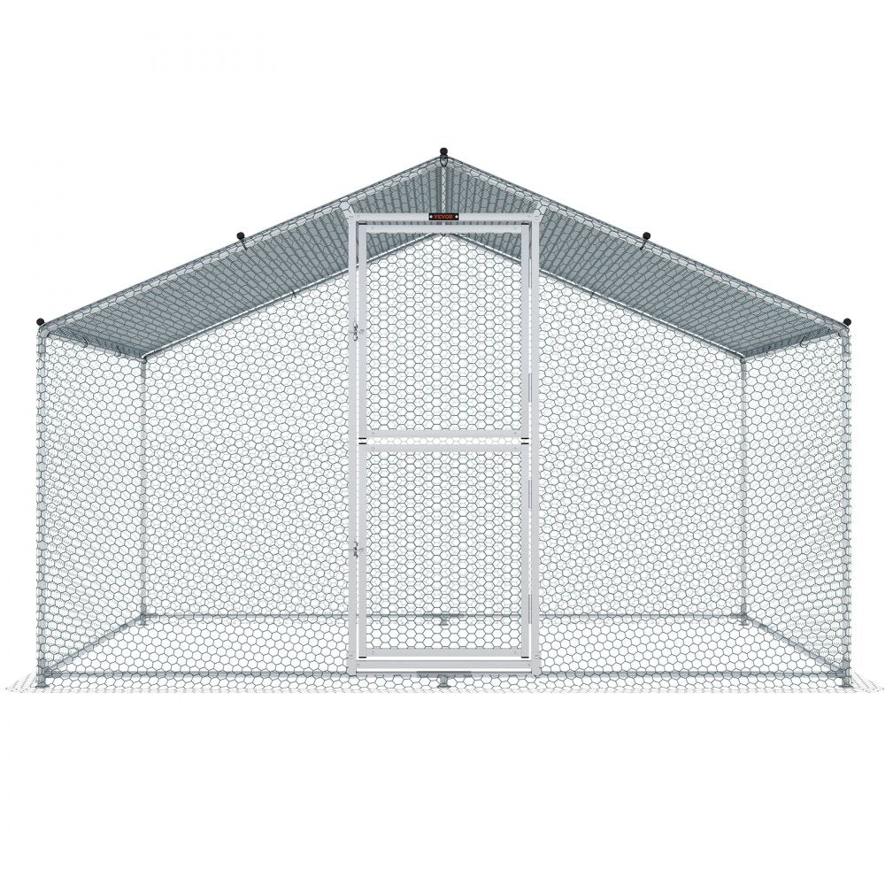010774865091 - Spacious 78.7"x118.1" Metal Chicken Coop with Waterproof Cover