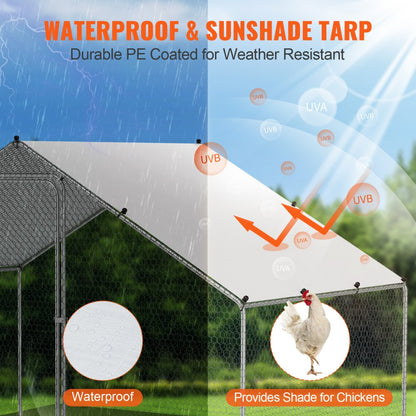RA322 - Easy-Setup 9.8x6.5ft Galvanized Steel Chicken Coop