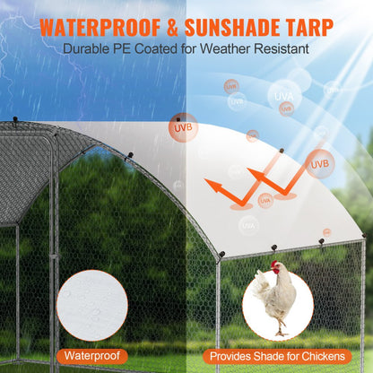 ACR322 - Large 9.88x6.46ft Metal Chicken Coop with Waterproof Cover