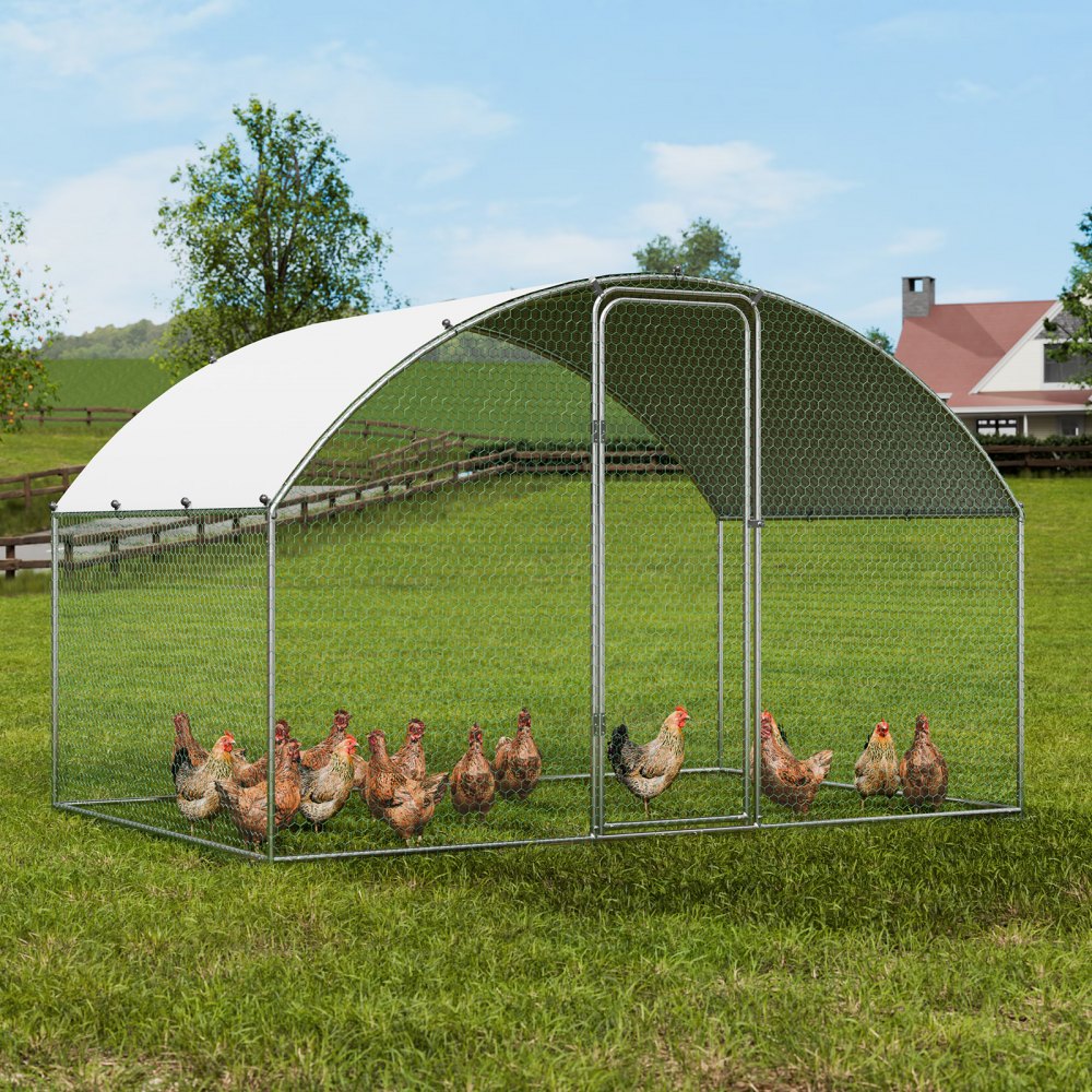 ACR322 - Large 9.88x6.46ft Metal Chicken Coop with Waterproof Cover