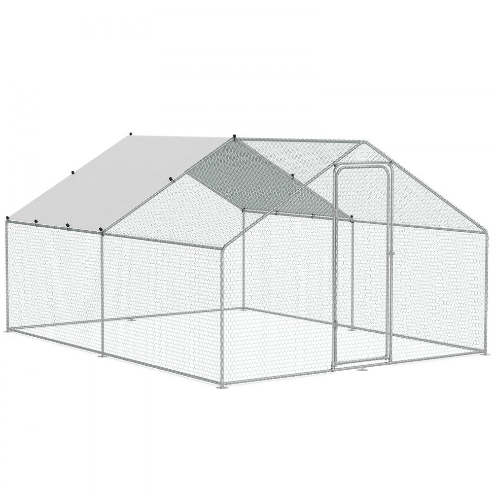 RA342 - VEVOR 9.8x12.9 ft Galvanized Steel Chicken Coop for Secure Outdoor Use