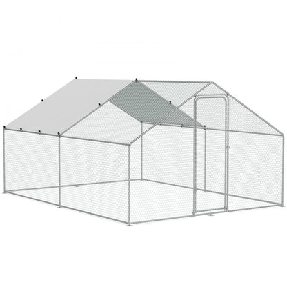 RA342 - VEVOR 9.8x12.9 ft Galvanized Steel Chicken Coop for Secure Outdoor Use