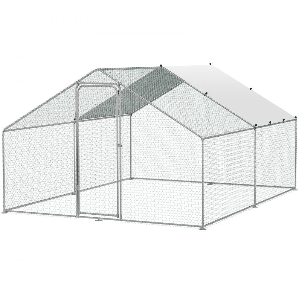 RA342 - VEVOR 9.8x12.9 ft Galvanized Steel Chicken Coop for Secure Outdoor Use