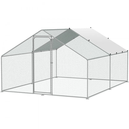 RA342 - VEVOR 9.8x12.9 ft Galvanized Steel Chicken Coop for Secure Outdoor Use