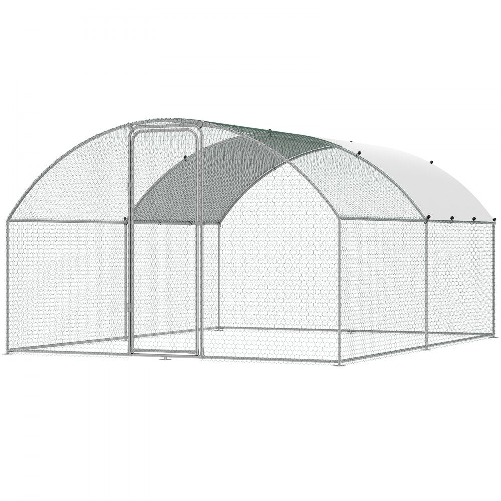 ACR342 - Durable 9.8x12.9 ft Metal Chicken Coop for Free-Roaming Poultry
