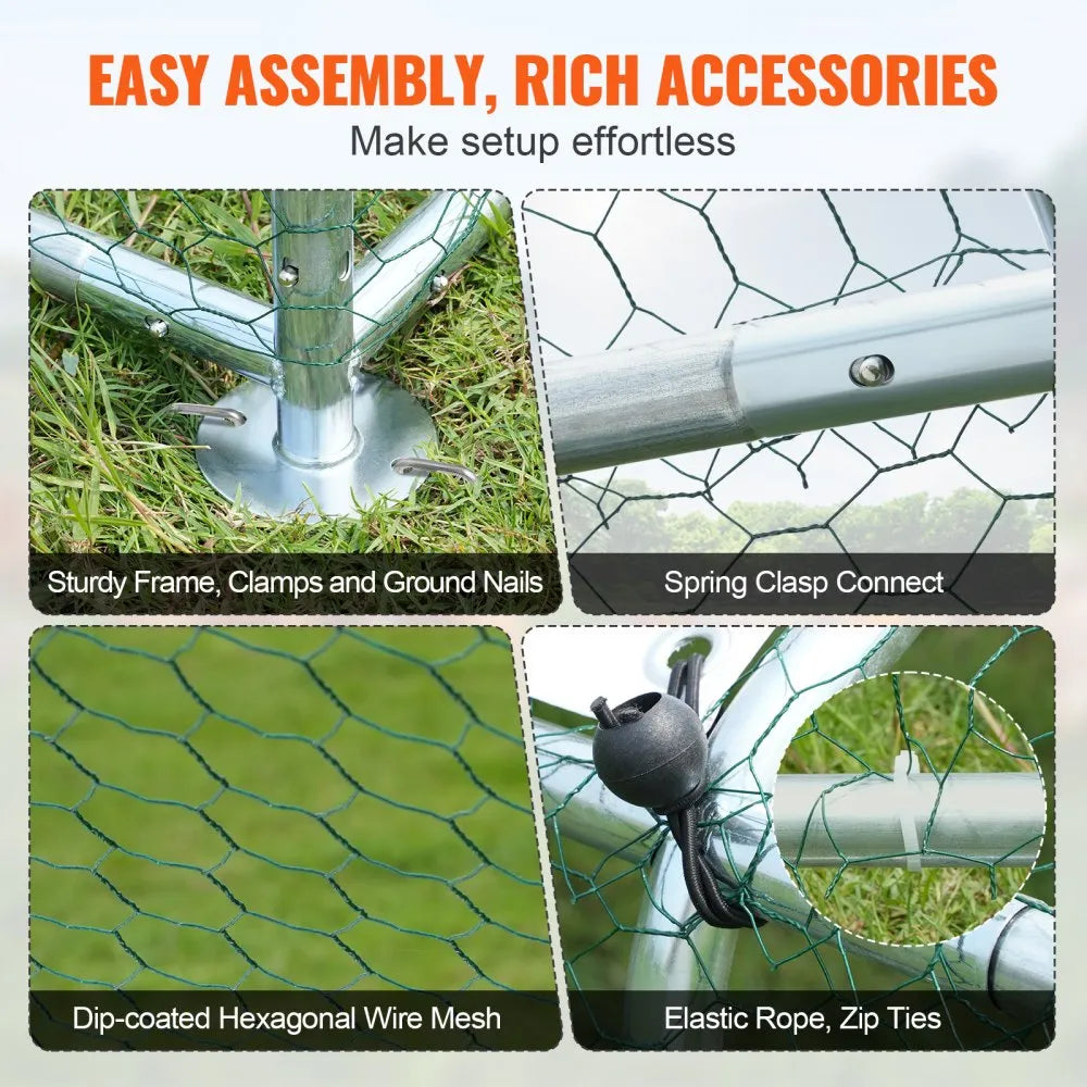 RA362 - 9.88x19.29ft Durable Metal Chicken Coop for Birds & Poultry