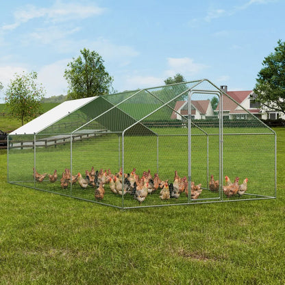 RA362 - 9.88x19.29ft Durable Metal Chicken Coop for Birds & Poultry