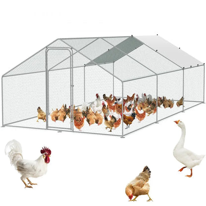 RA362 - 9.88x19.29ft Durable Metal Chicken Coop for Birds & Poultry