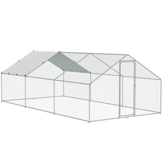 RA362 - 9.88x19.29ft Durable Metal Chicken Coop for Birds & Poultry