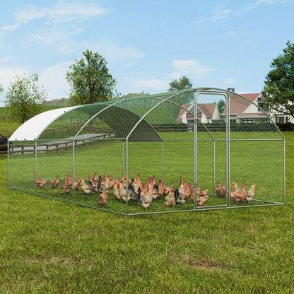 ACR362 - Spacious 9.8x19.3 ft Galvanized Steel Chicken Coop with Run