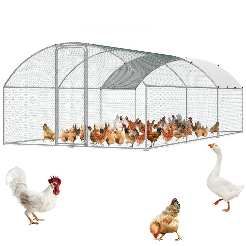 ACR362 - Spacious 9.8x19.3 ft Galvanized Steel Chicken Coop with Run