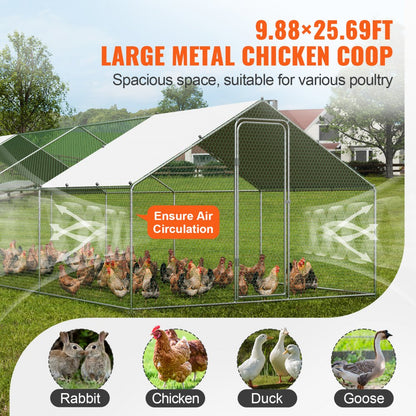 RA382 - Sturdy 9.8x25.6 ft Chicken Coop with Secure Run and Easy Assembly