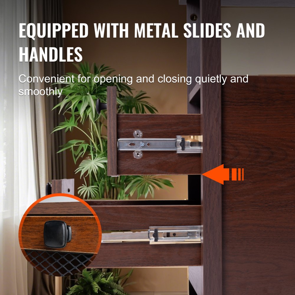 JMY-001 - Farmhouse End Table with Charging Ports and Multi-Layer Storage