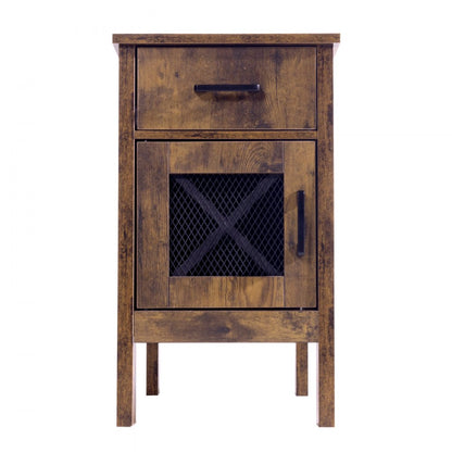 SS-2401-N - Farmhouse Nightstand with Charging Station and Multi-layer Storage