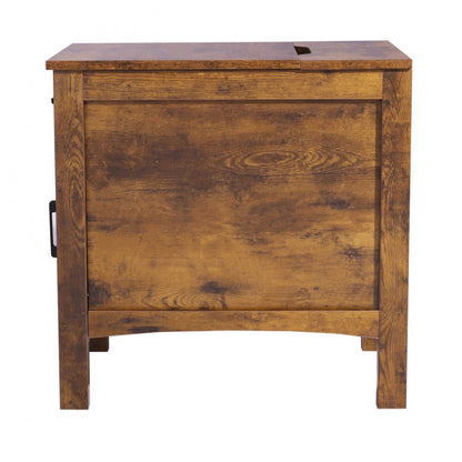 SS-2401-N - Farmhouse Nightstand with Charging Station and Multi-layer Storage