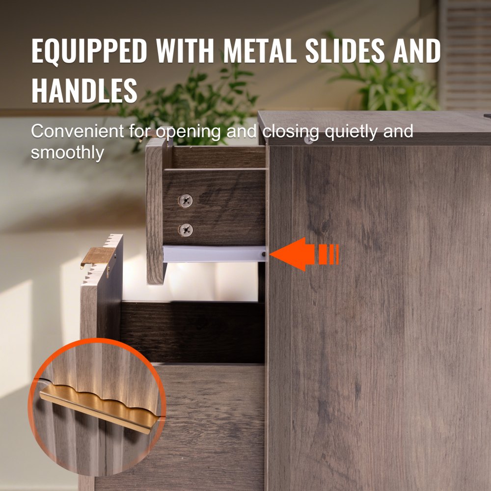 KLST-01 - Versatile Farmhouse End Table with Charging Ports, 25 x 19.69 in