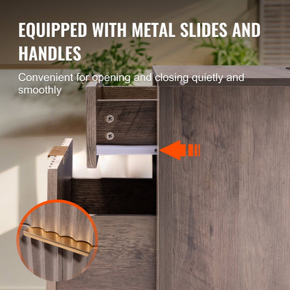 KLST-01 - Versatile Farmhouse End Table with Charging Ports, 25 x 19.69 in