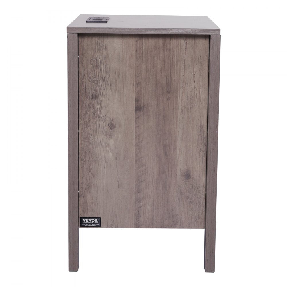 KLST-01 - Versatile Farmhouse End Table with Charging Ports, 25 x 19.69 in