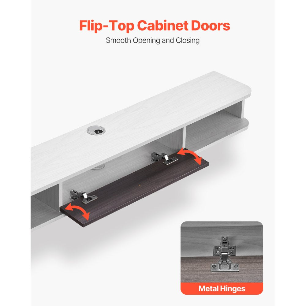 SHSHDSG1116-2 - Stylish Floating TV Stand with Cable Management & Router Slot