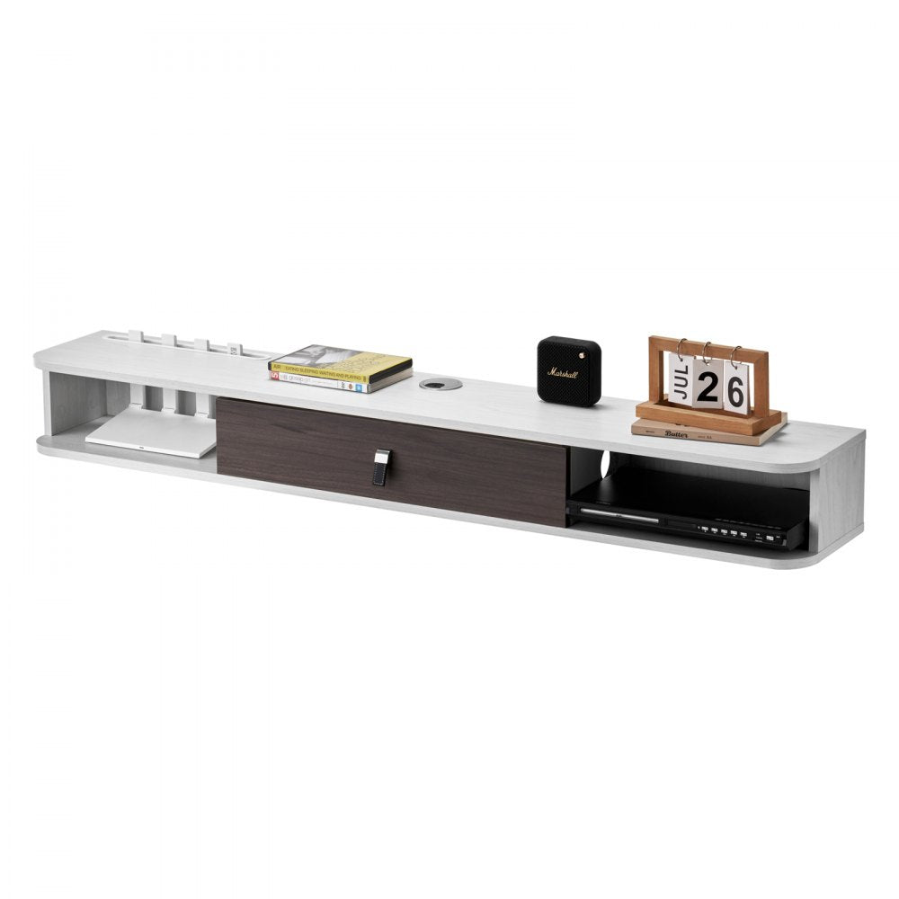 SHSHDSG1116-2 - Stylish Floating TV Stand with Cable Management & Router Slot