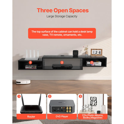 SHSHDSG1117-1US - Stylish TV Stand with USB Ports & Hidden Cable Management