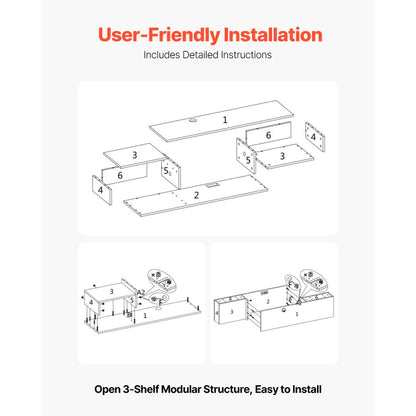 SHSHDSG1117-1US - Stylish TV Stand with USB Ports & Hidden Cable Management