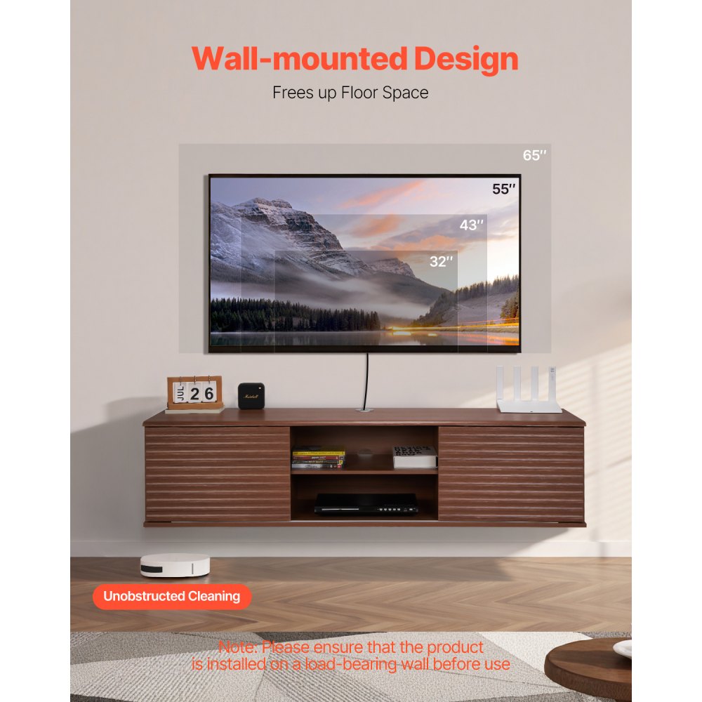 SHSHDSG1118 - Stylish 60" Floating TV Stand with Adjustable Storage Solutions