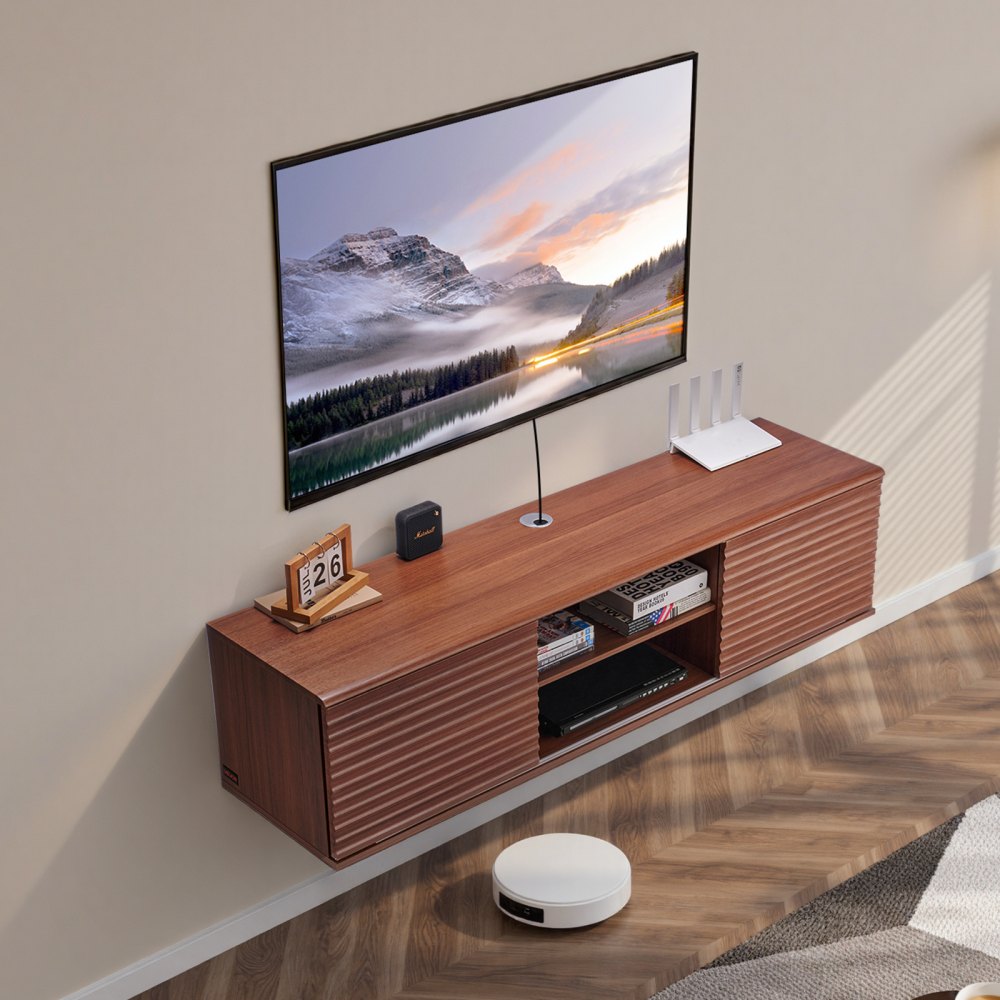 SHSHDSG1118 - Stylish 60" Floating TV Stand with Adjustable Storage Solutions