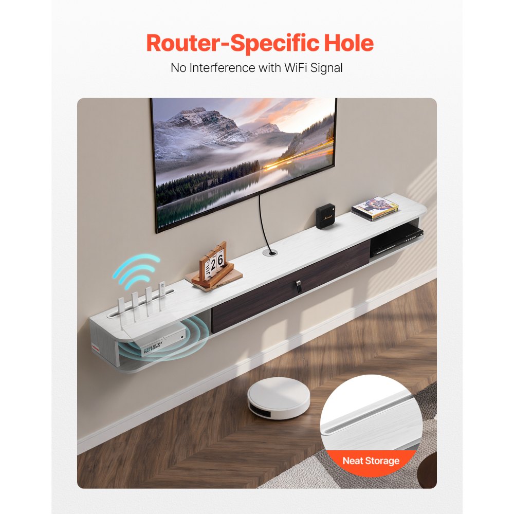 SHSHDSG1116-3 - Stylish Floating TV Stand with Cable Management & Storage