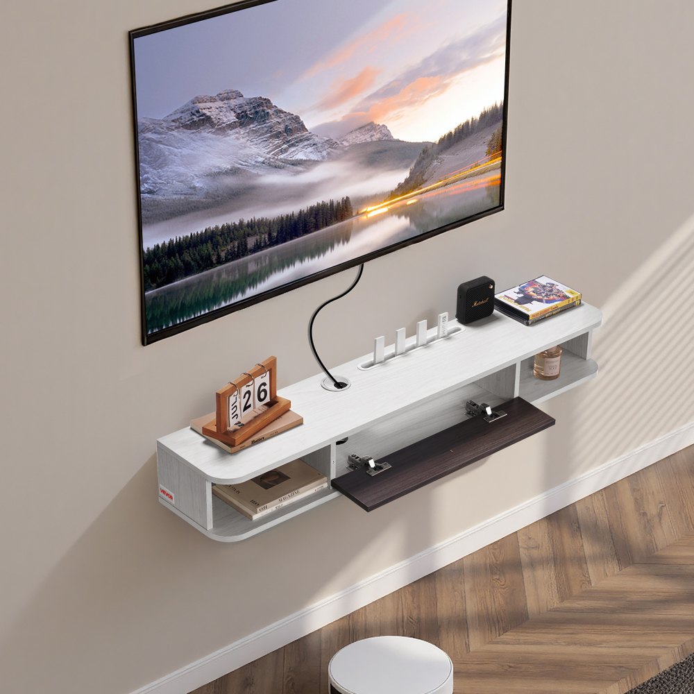 SHSHDSG1116-1 - Stylish Floating TV Stand with Cable Management & Storage